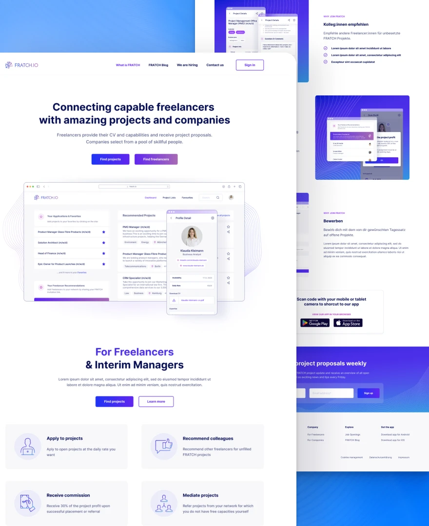 Landing page and app project thumbnail